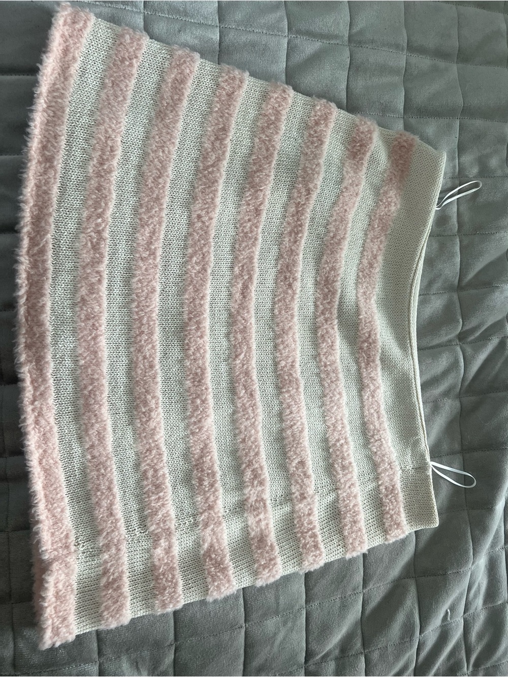 Balmain Cream & Blush Striped Knit Skirt - Picture 2 of 3